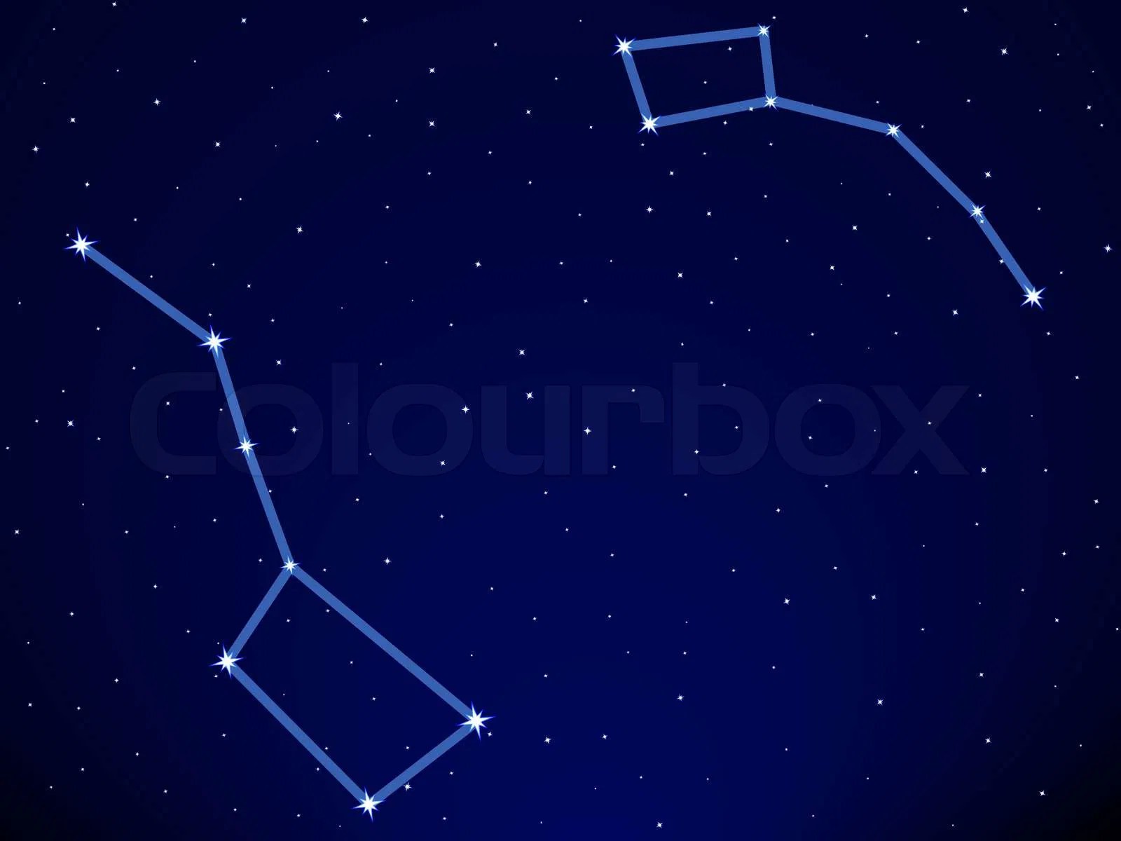 Illustration of the Big Dipper and Little Dipper