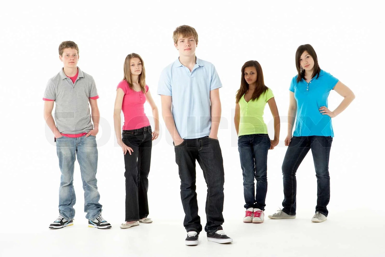 Group, teenage, teens Stock Photo Colourbox