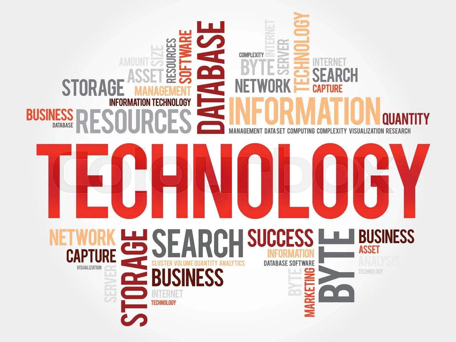 Technology word cloud, business concept Stock Vector Colourbox