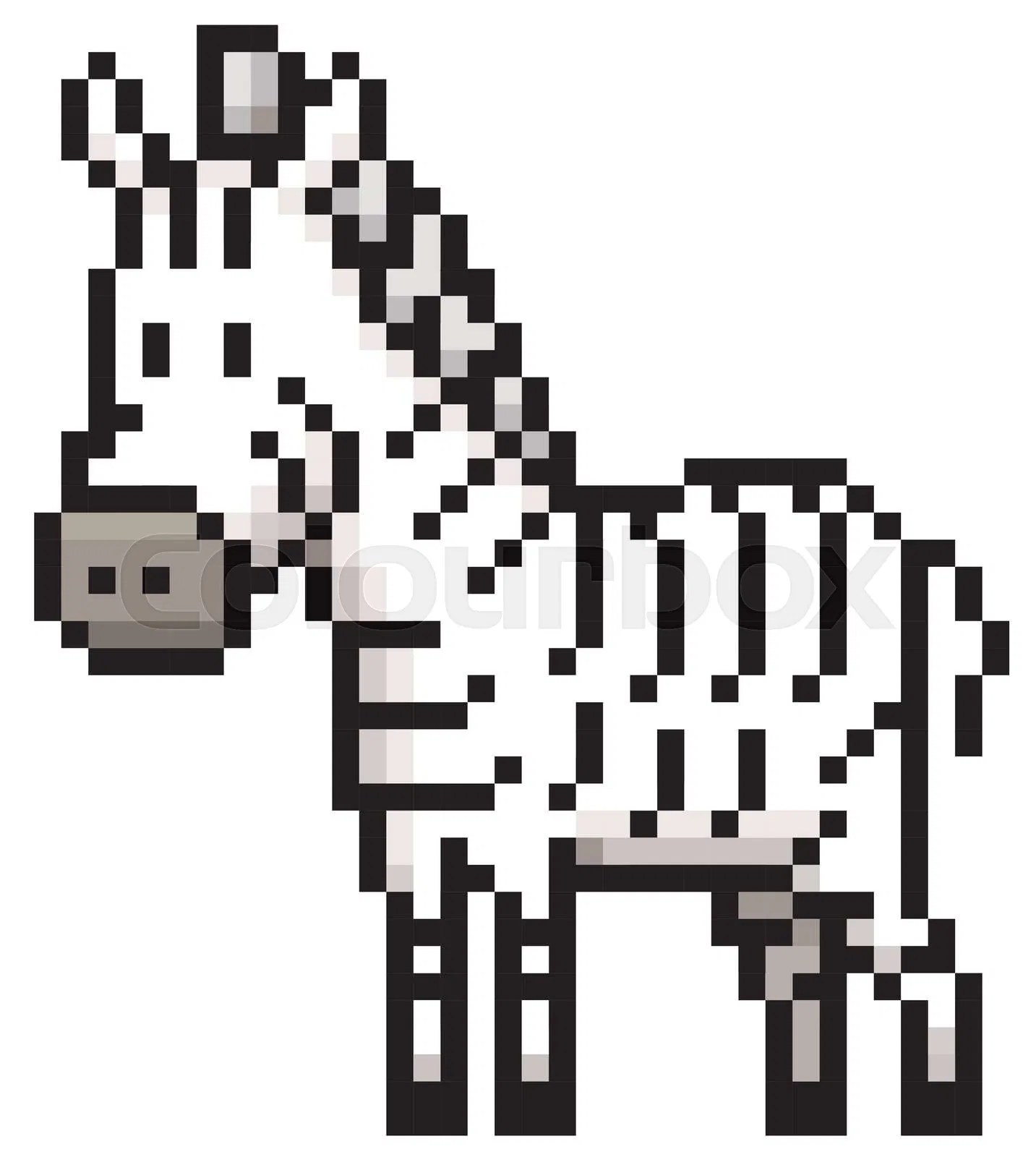 Vector illustration of Cartoon Zebra Pixel design Stock Vector