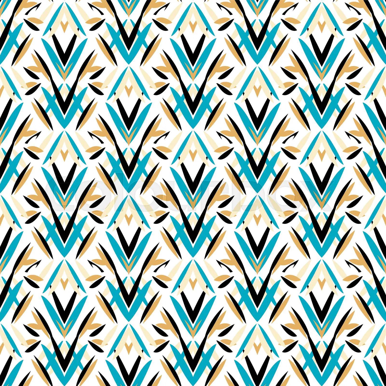 Vector Art Deco Pattern With Floral Stock Vector Colourbox