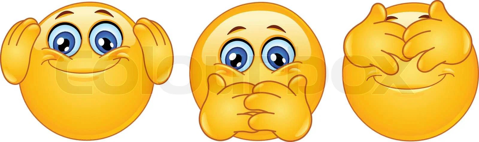 Emoticon posing like “three monkeys” Stock Vector Colourbox