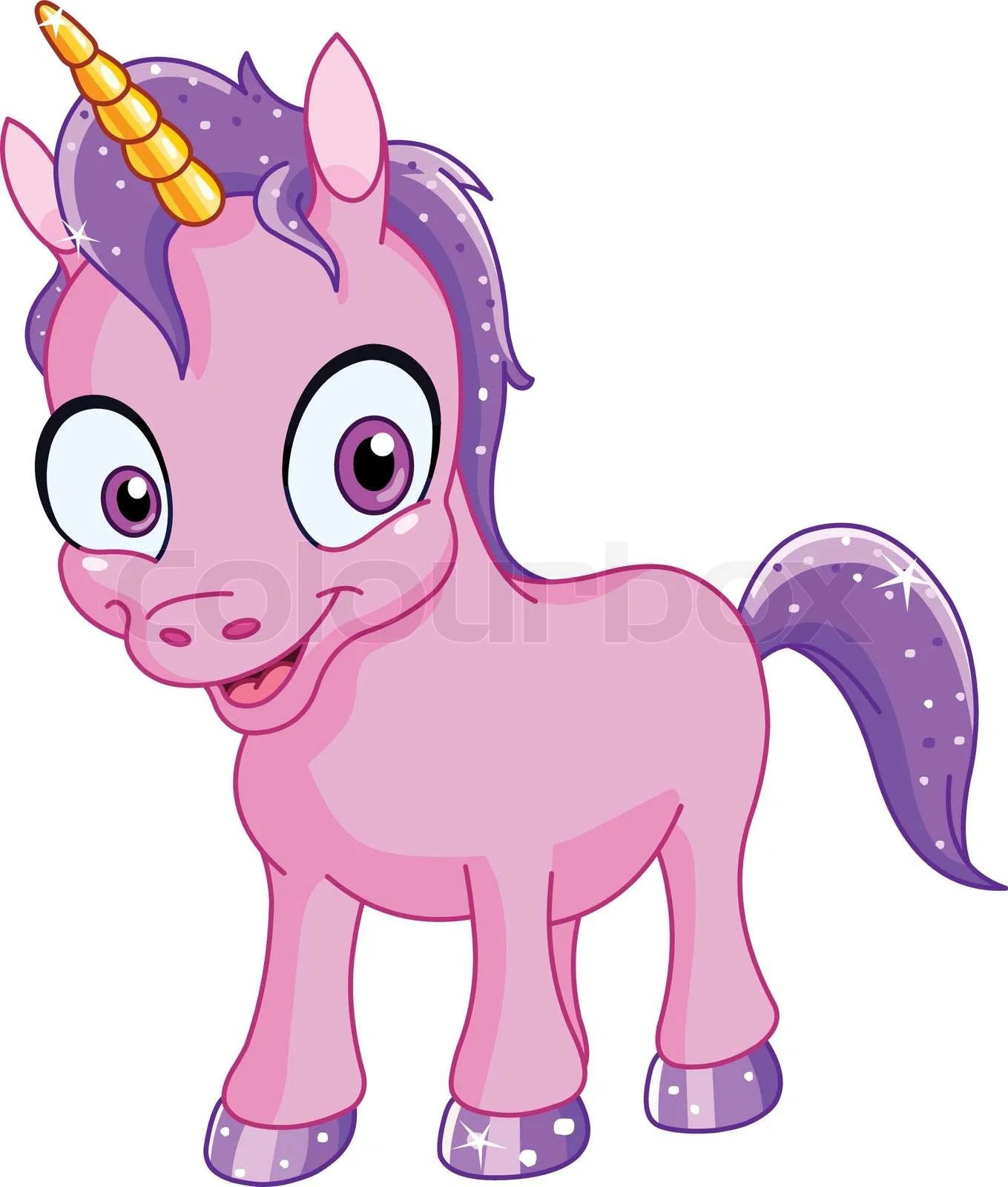 Smiling unicorn Stock Vector Colourbox