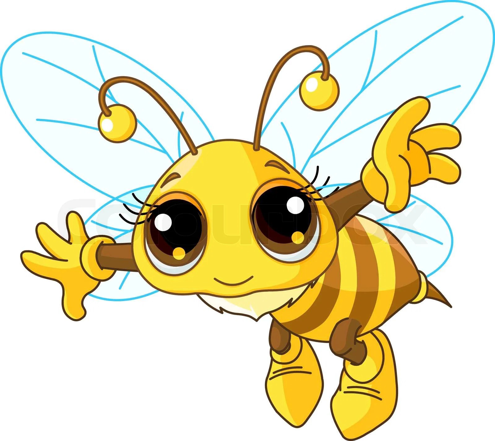 Cute Bee flying Stock Vector Colourbox