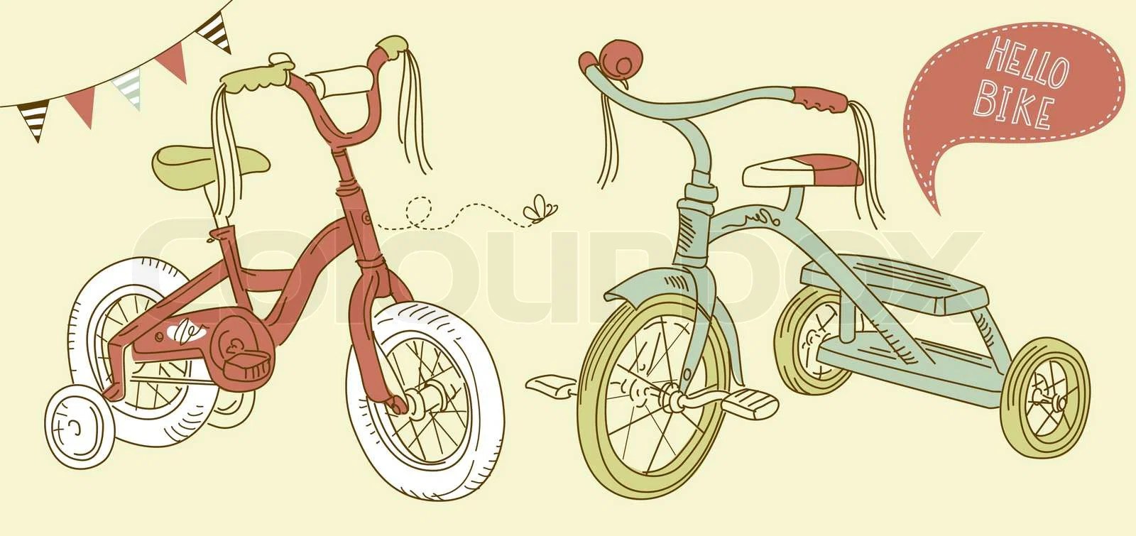 Sjov, cykling, fritlagt stock vektor Colourbox