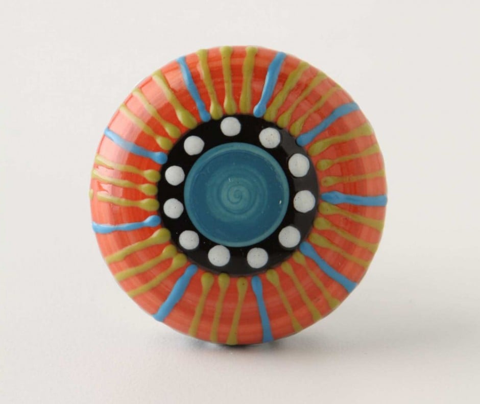 Colourful drawers and doors knobs and knockers from Anthropologie