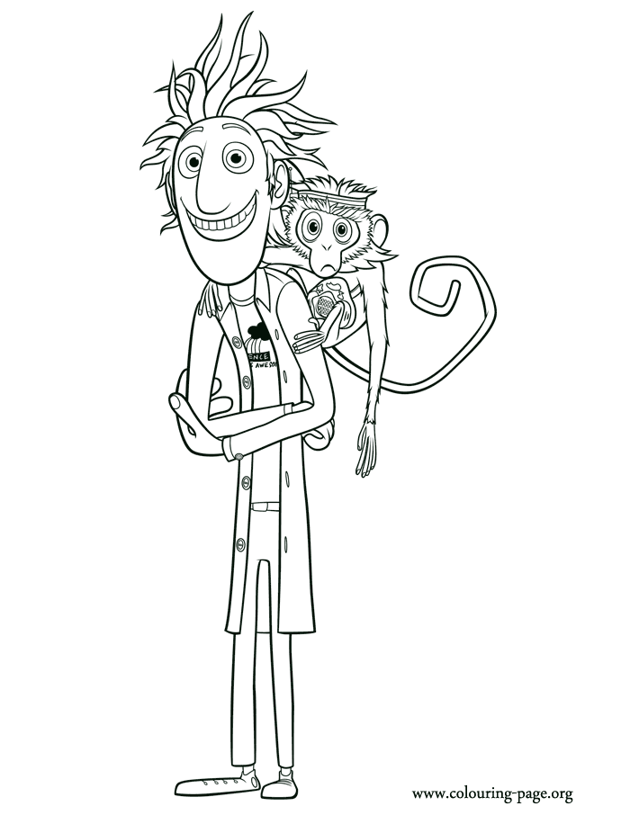 Chance of Meatballs Flint Lockwood and Steve coloring page