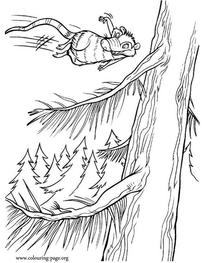 Ice Age Eddie flying coloring page