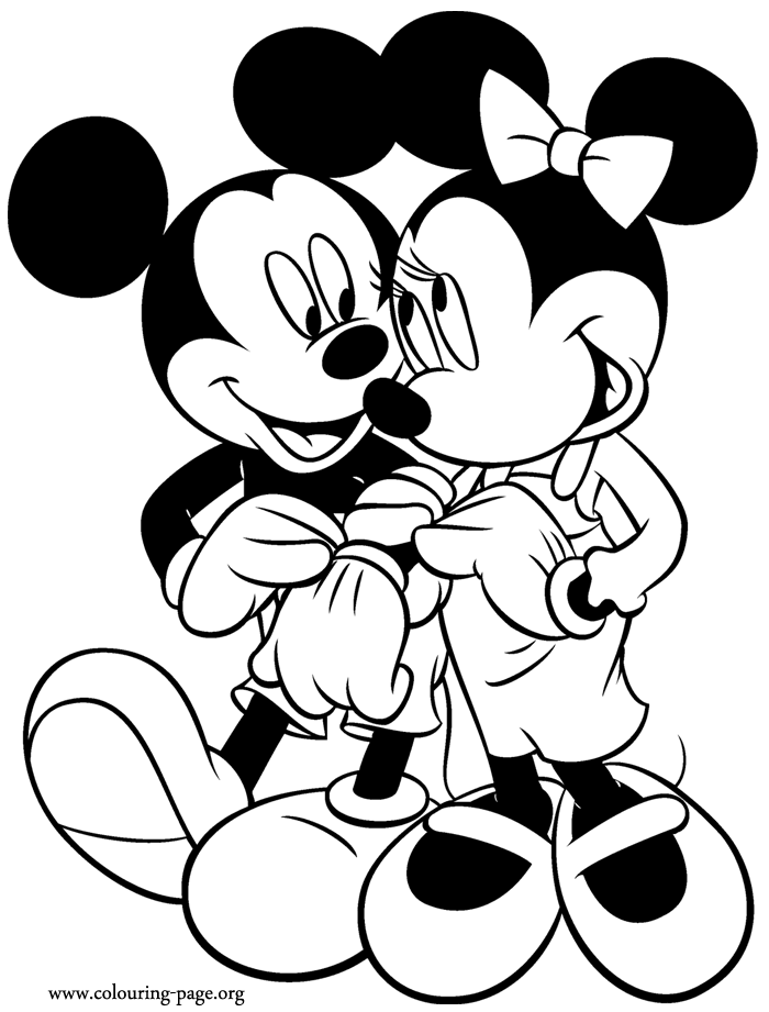 Mickey Mouse Mickey and Minnie looking each other Mickey Mouse Mickey and Minnie looking each other