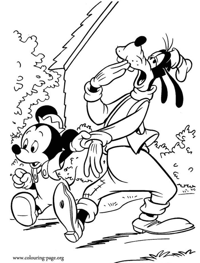 Mickey Mouse Mickey Mouse and Goofy coloring page