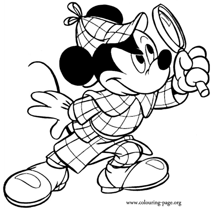 What should a disney coloring page website's first post be? Mickey Mouse Detective Mickey Coloring Page