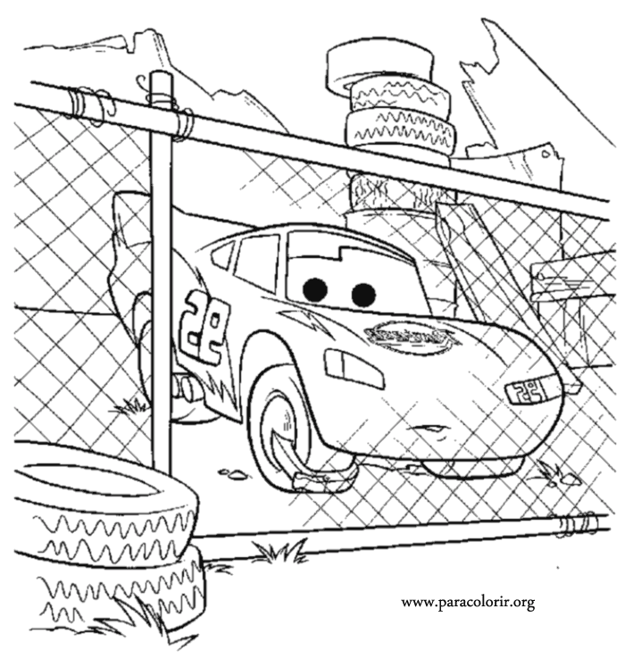 Cars Movie Lightning McQueen coloring page