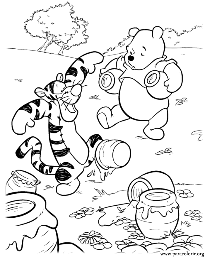 Winnie the Pooh Winnie the Pooh and Tigger packing Honey