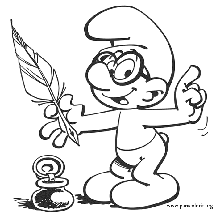 The Smurfs Brainy Smurf coloring page
