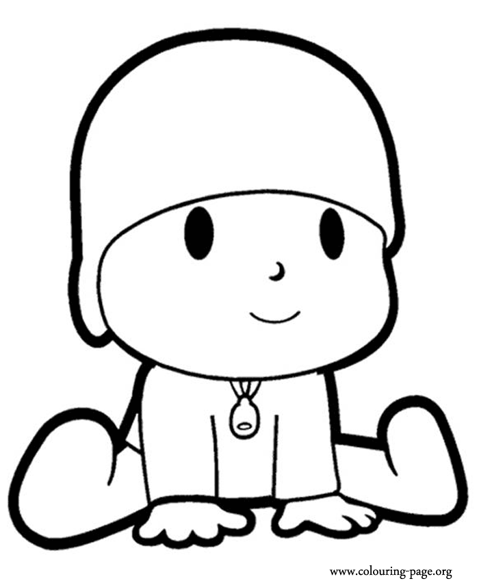 Pocoyo Pocoyo sitting coloring page