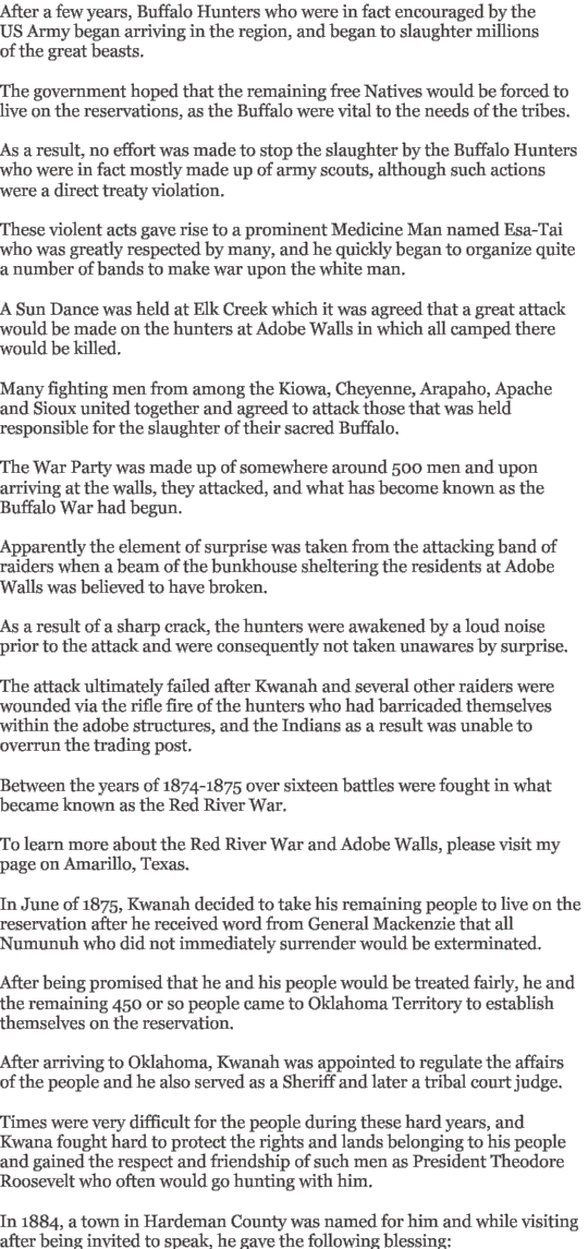 Quanah Parker Biography of the Famous Warrior