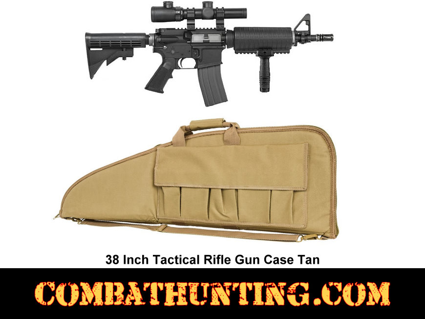 CVT290738 38 Inch Tactical Rifle Gun Case Tan Gun Cases Rifle Shotgun Pistol