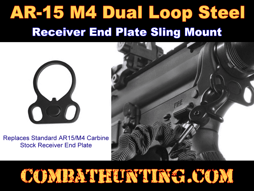 DLSP AR15/M4 Receiver End Plate Dual Loop Sling Mount Adapter Slings Rifle & Shotgun
