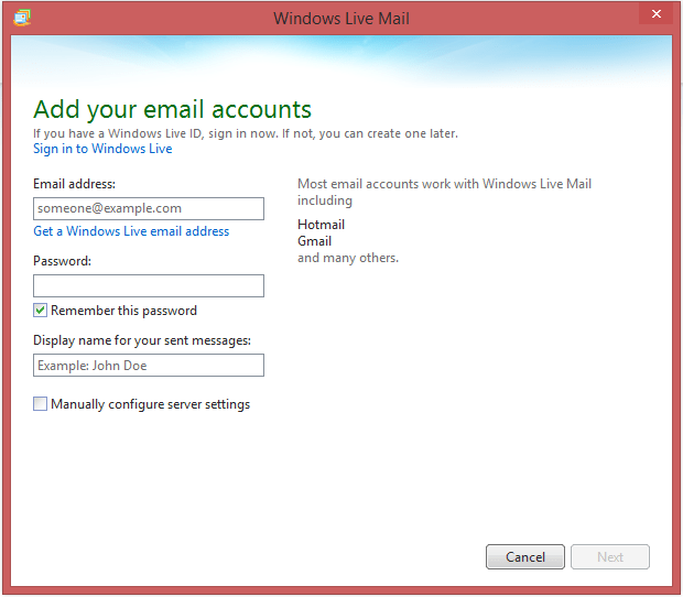 Windows Live Mail Gmail Pop Settings GAMILQ