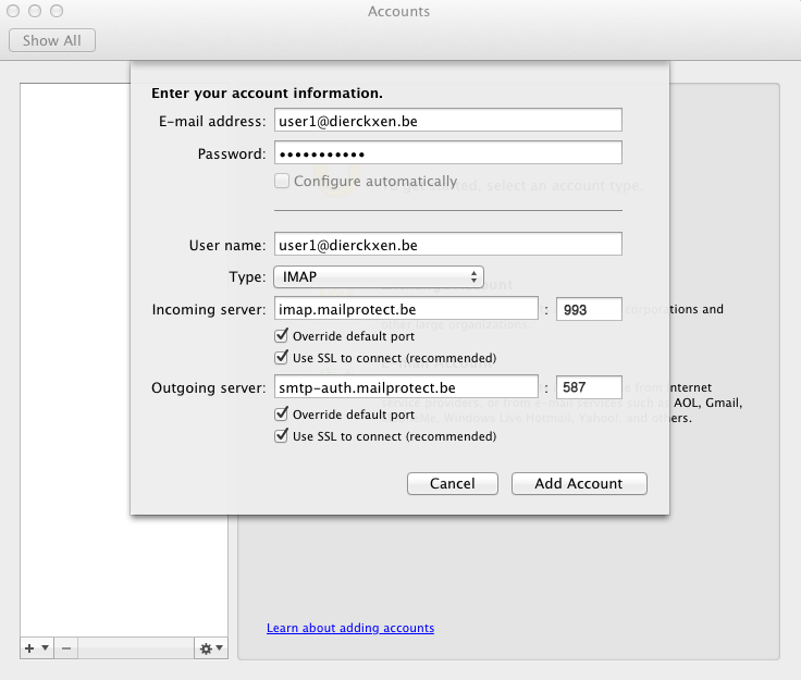 Set your Basic mailbox on Outlook for Mac Combell support