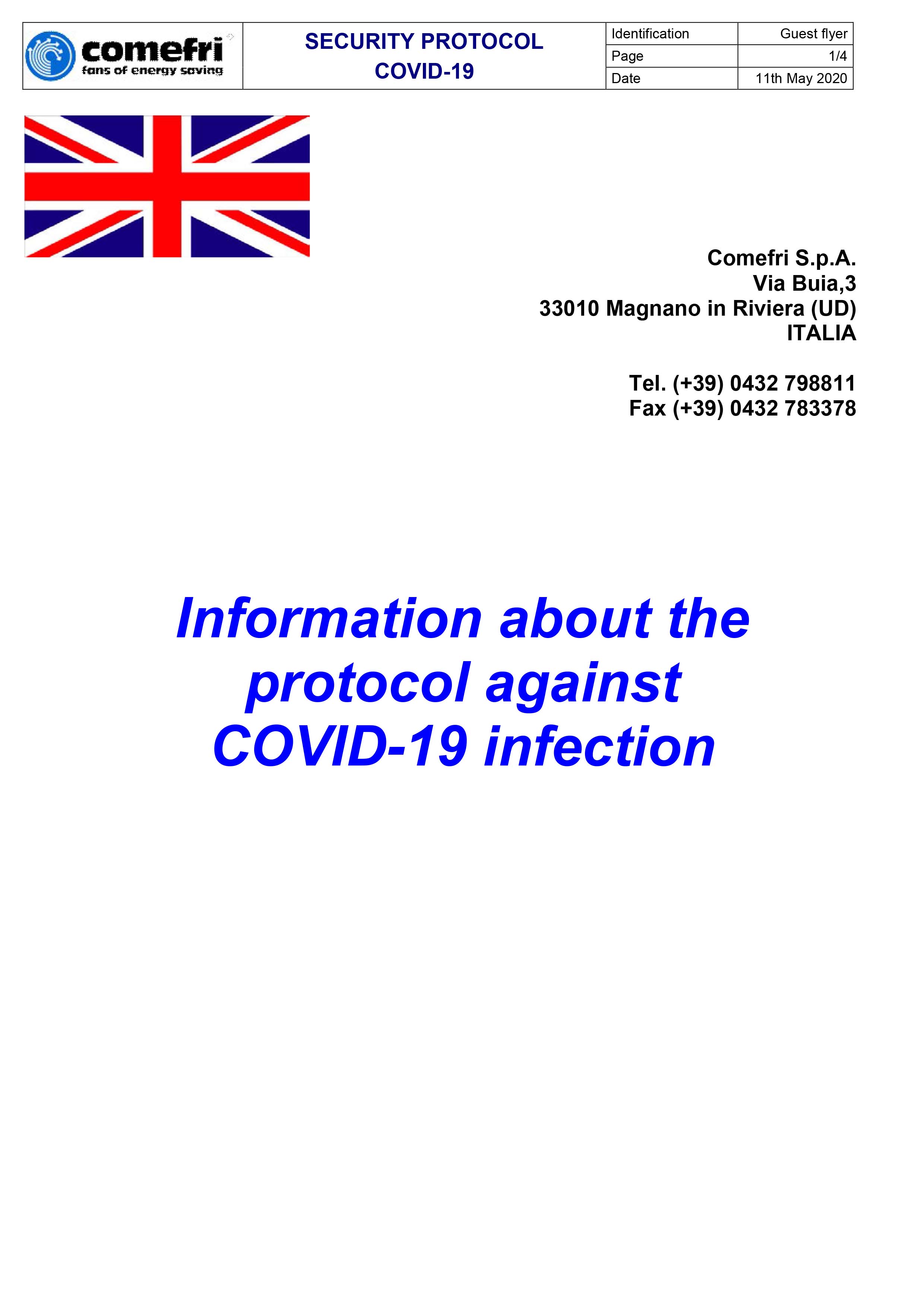 Comefri Security Protocol COVID19