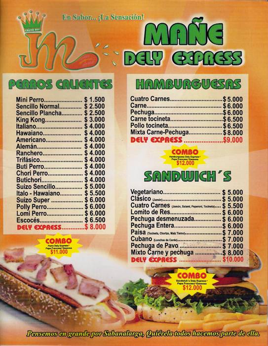 Menus de comida Imagui