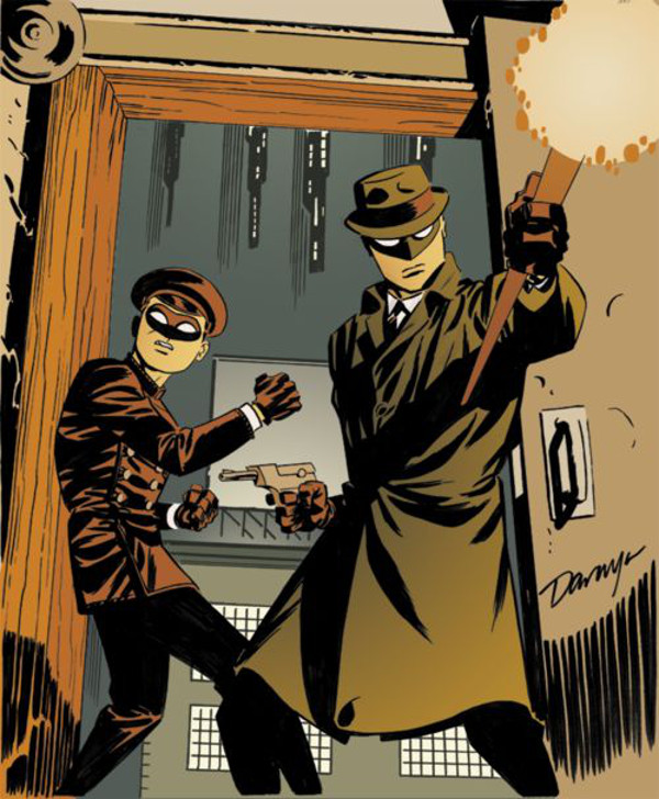 Green Superhero art, Comic art