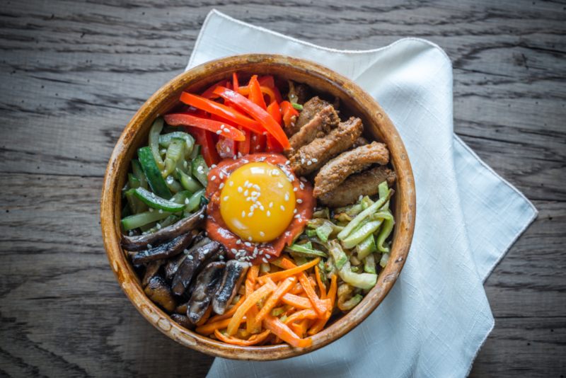 Bibimbap coreano. Receta e ingredientes. de Corea