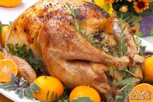 Receita de Peru assado e recheado Comida e Receitas