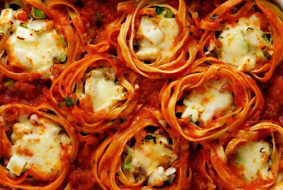 Receita de Macarrão ninho de forno recheado Comida e Receitas