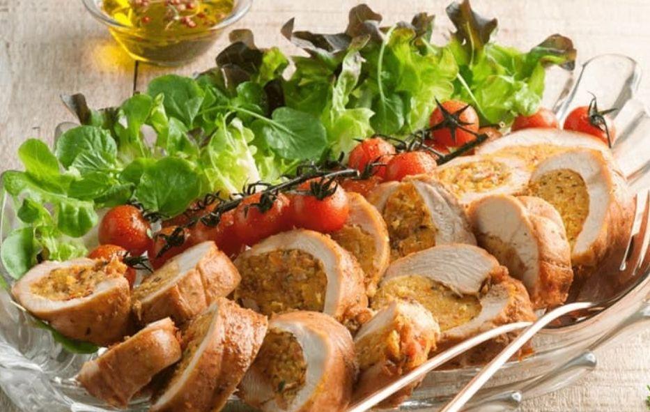 Receita de Filé de frango recheado com farofa Comida e Receitas