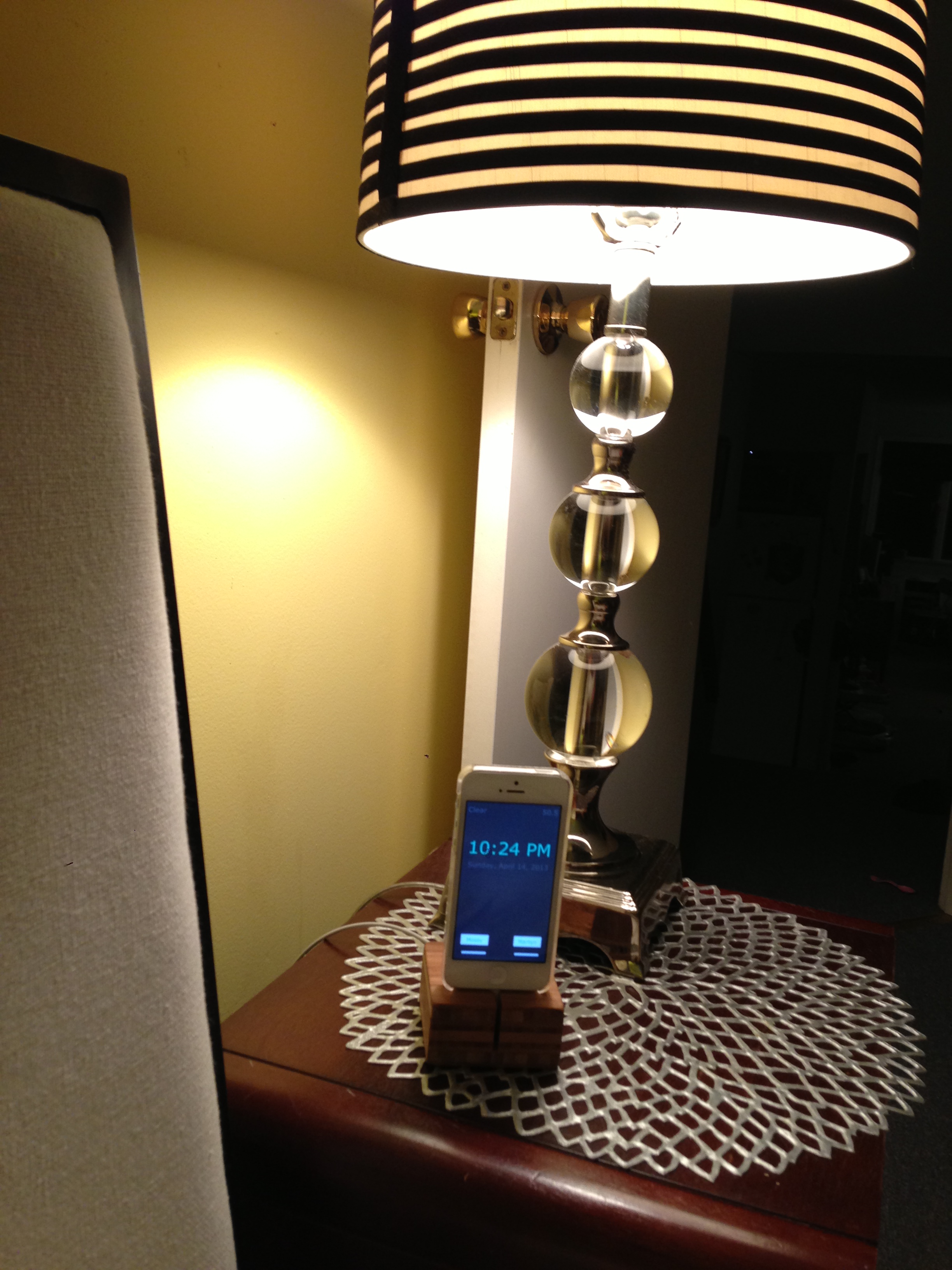 iPhone Night Stand Clock, Weather & Light Control Example