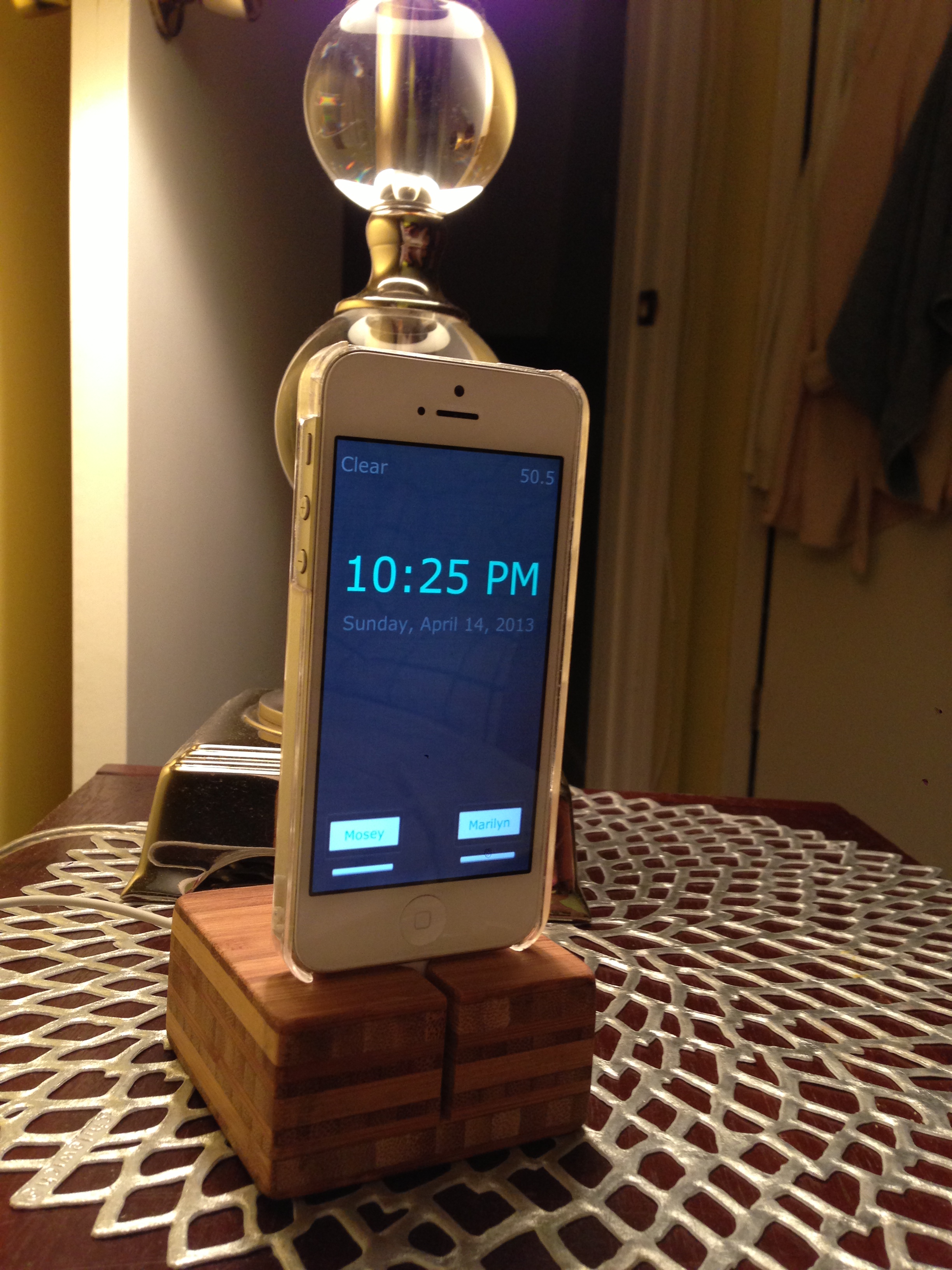 iPhone Night Stand Clock, Weather & Light Control Example