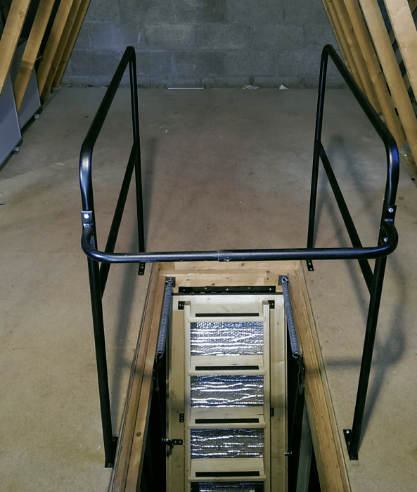 The Loft Surround Safety Rail is extra safety for you in your attic space.