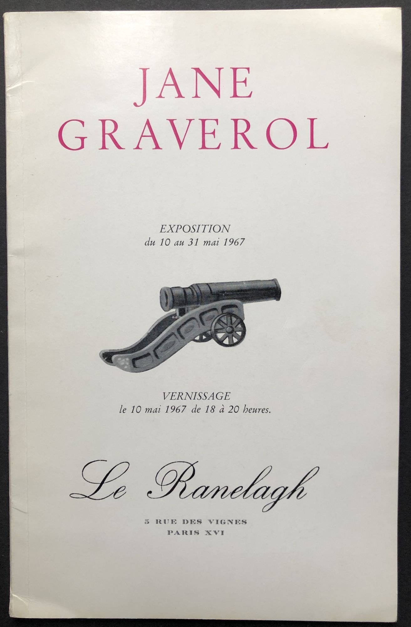Jane Graverol Exposition du 10 au 31 mai 1967...Le Ranelagh, Paris