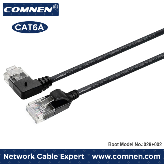 Right Angle 90 Degree Ultra Slim Cat6a Patch Cord
