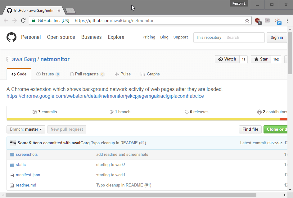Netmonitor para Chrome muestra las solicitudes de fondo
