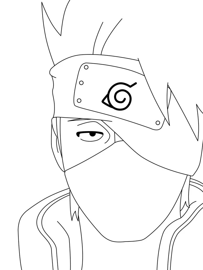 Kakashi para Colorir e Imprimir Muito Fácil Colorir e Pintar
