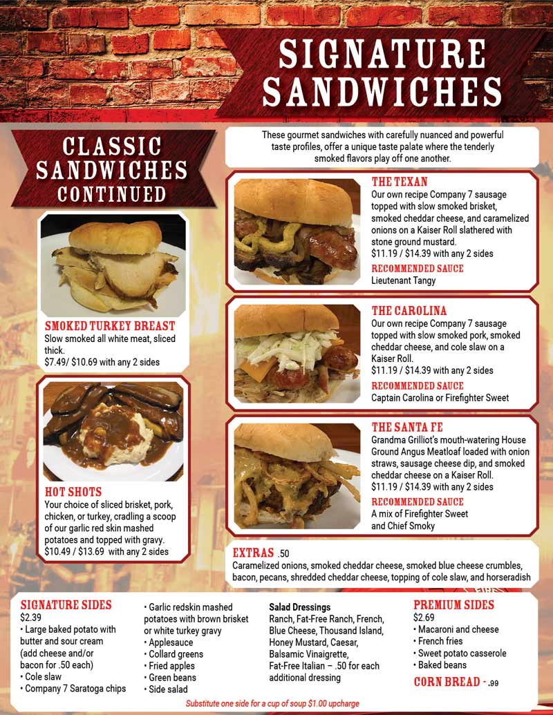 Company 7 BBQ - Full Menu