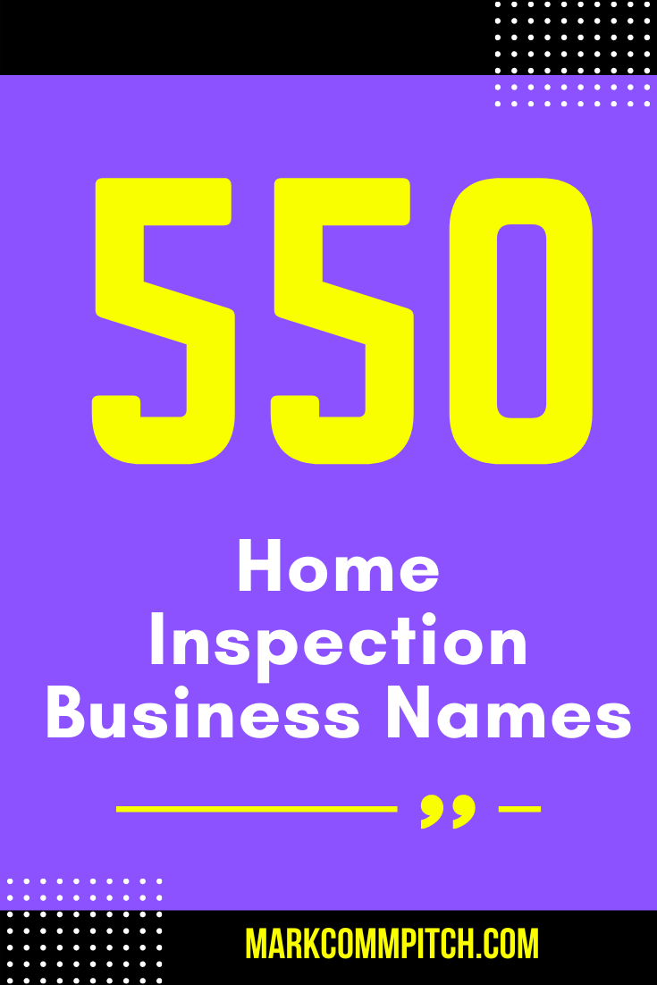 550 Cute And Catchy Home Inspection Business Names