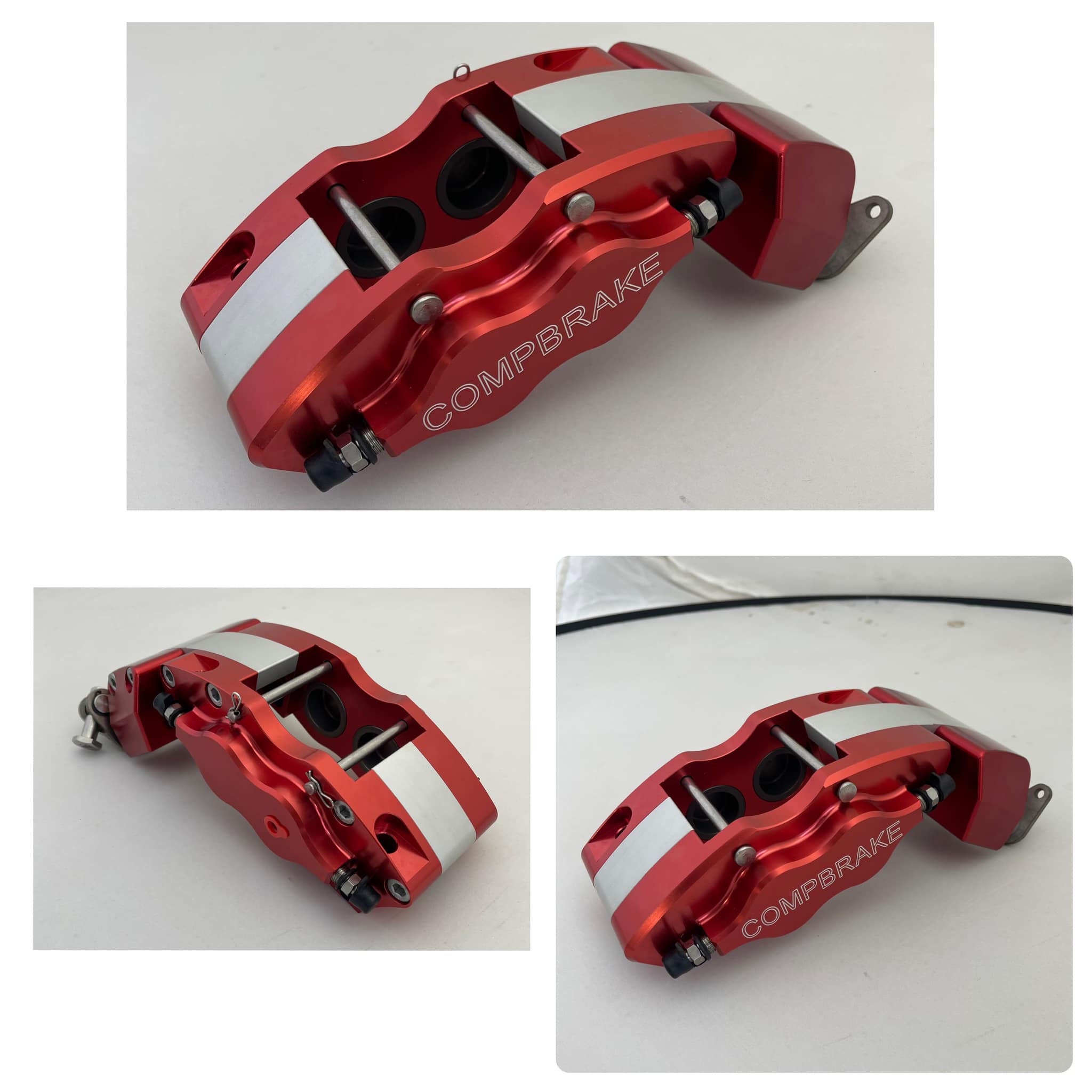 Compbrake B4 Pro Race 4 Calipers [4 Pot] Red [Pair] With Cable