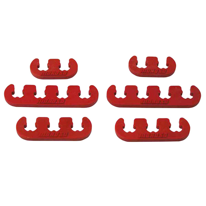 Moroso, Spark Plug Wire Separators, Universal, 79mm, Red Competition