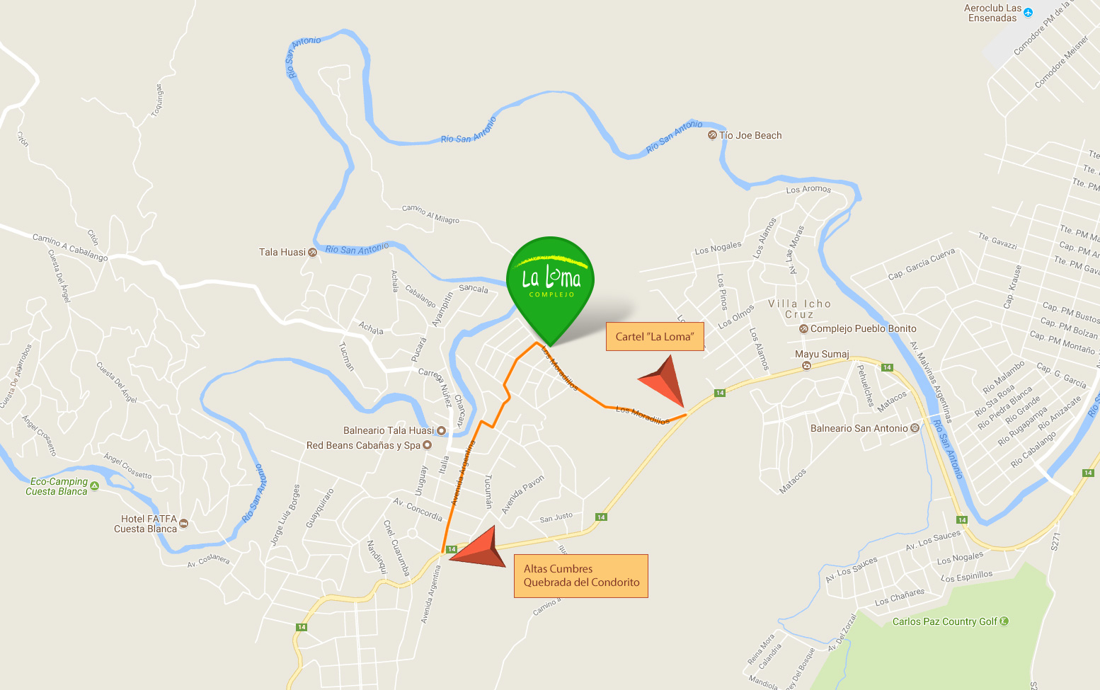 Ubicación Complejo La Loma