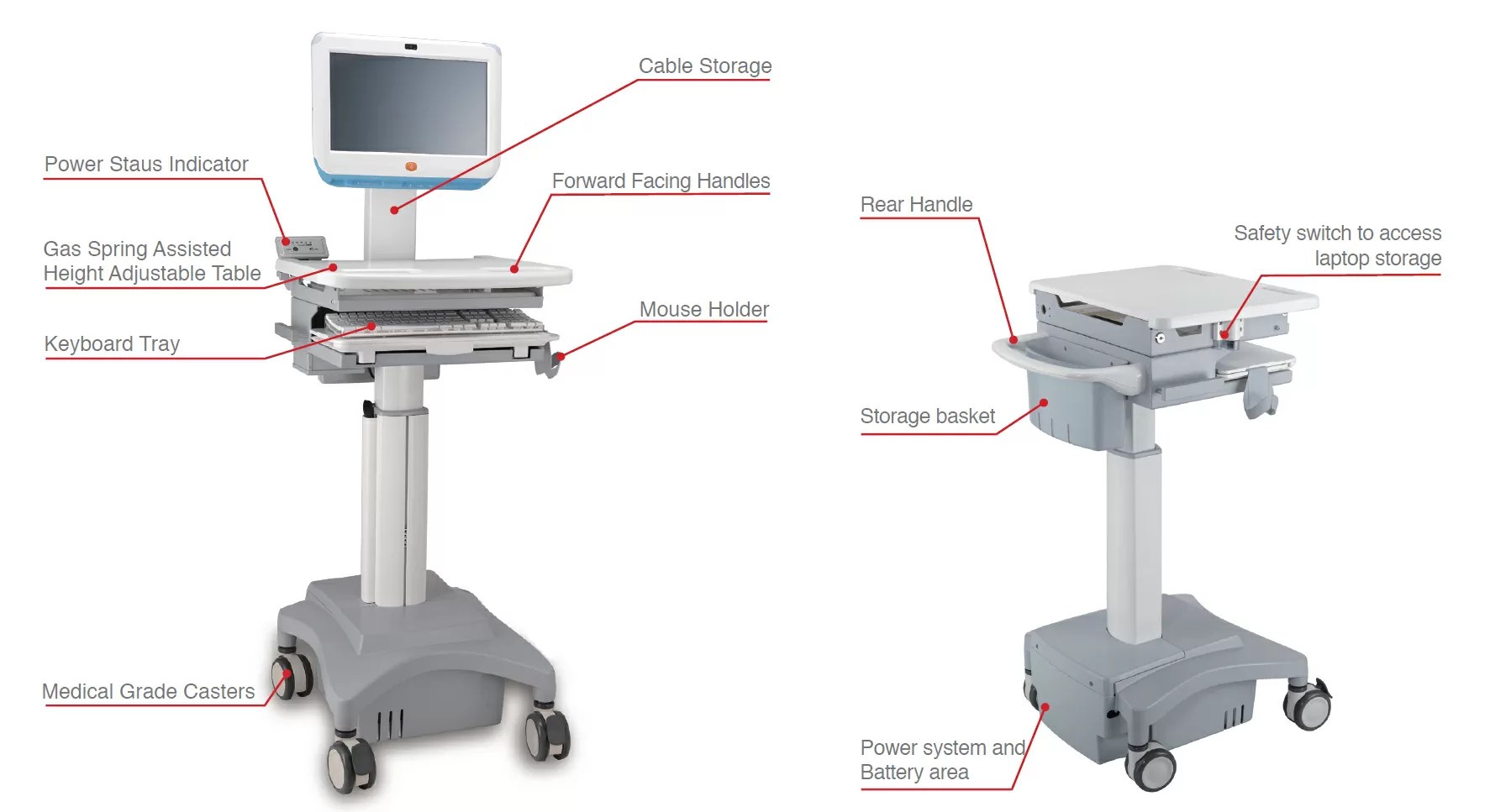 Medical Cart HC120 With Power 230V Complement