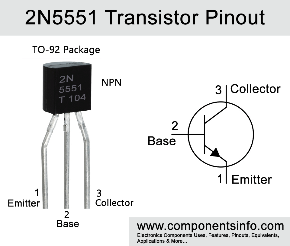 2N5551 Transistor Pinout, Equivalent, Uses, Features Components Info
