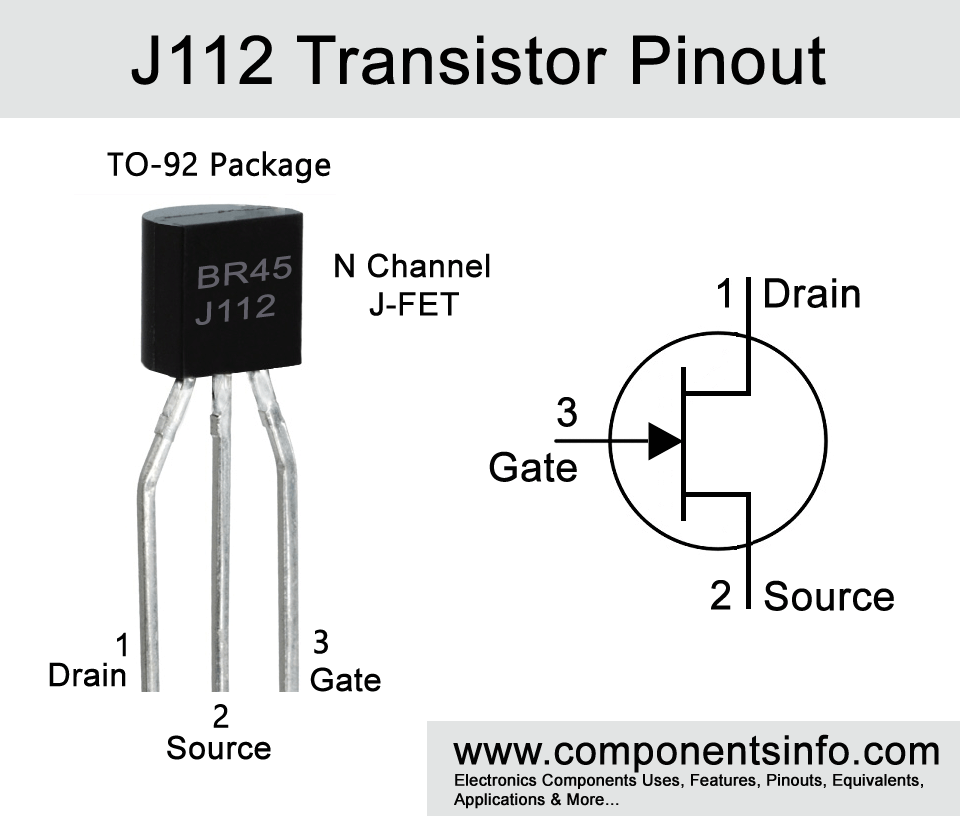 J112 JFET NChannel Transistor Pinout, Datasheet,, 60 OFF