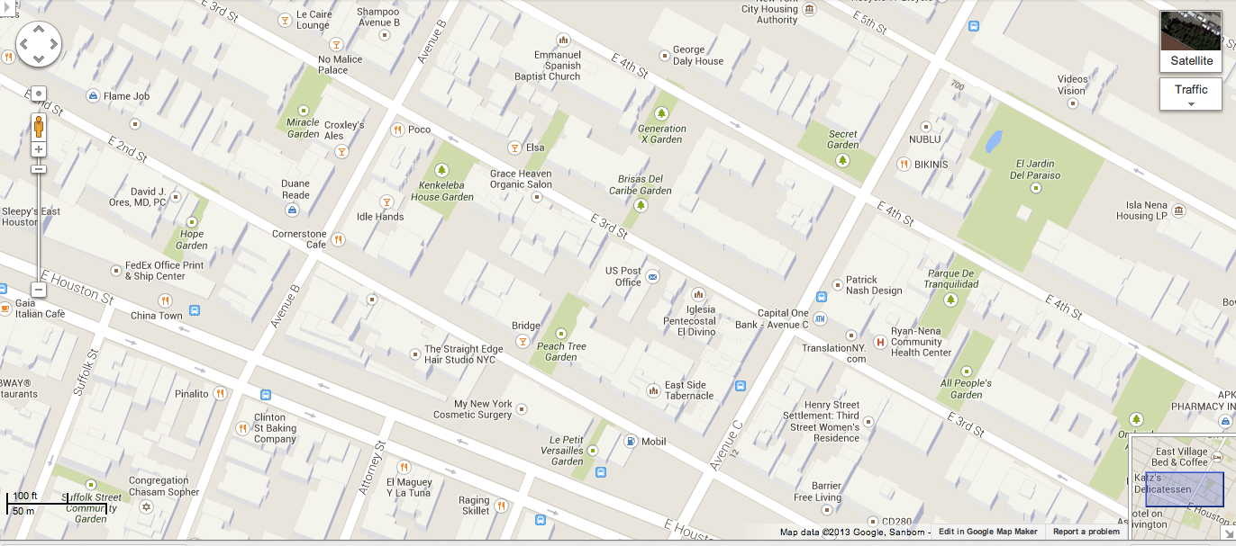 Community Gardens Lower East Side Nyc Map Alphabet City Community Gardens