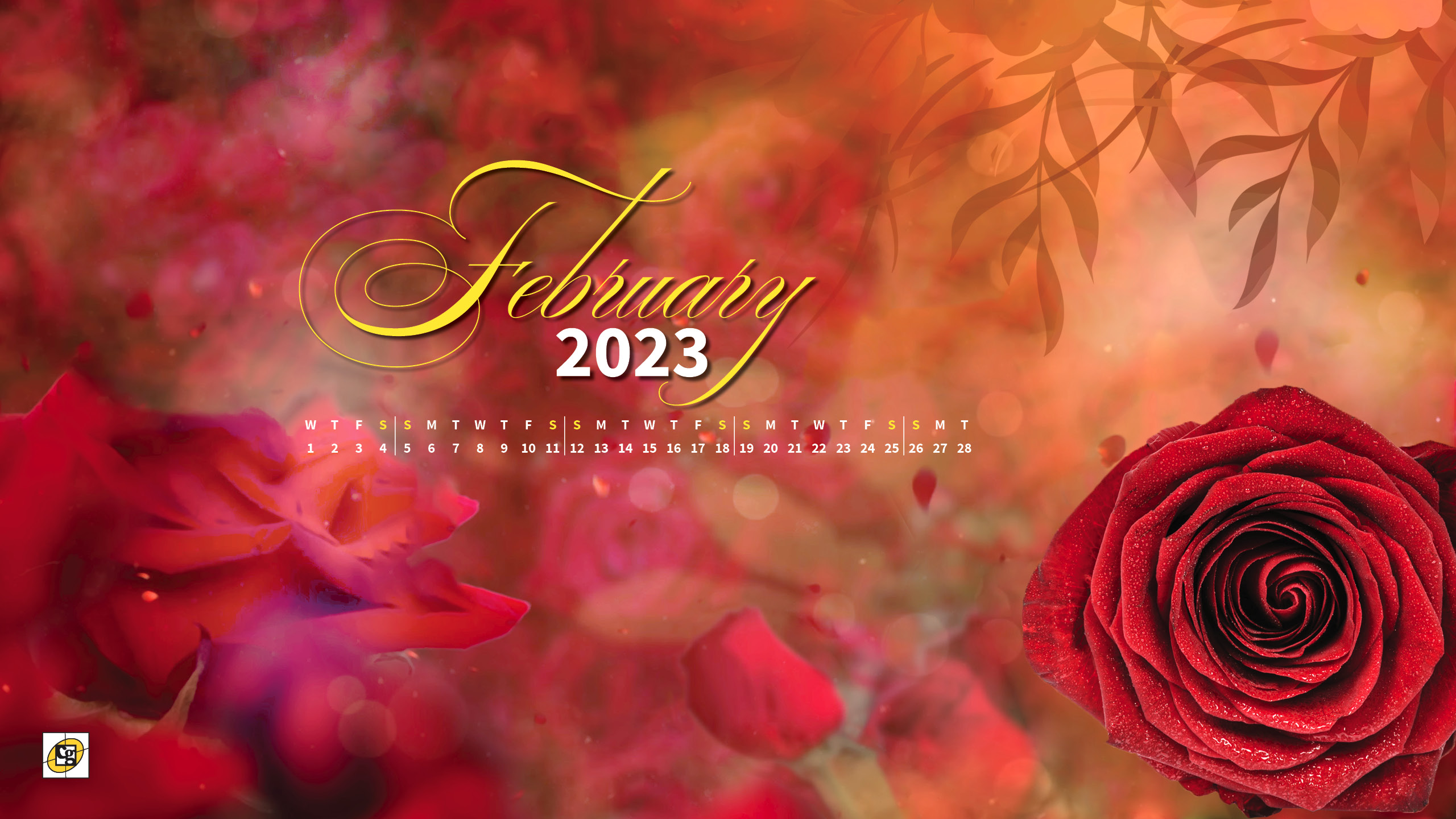 Free Download February 2023 Desktop Calendar Composure Graphics