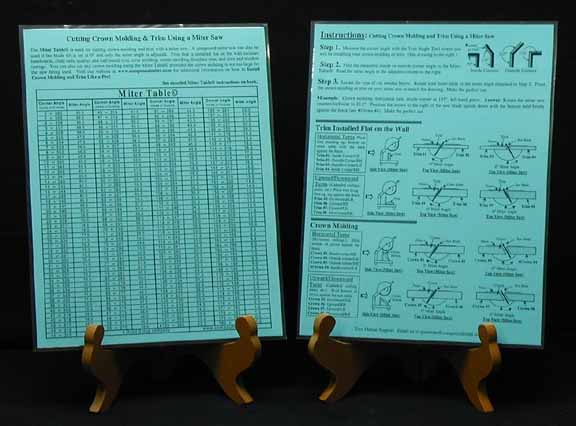 Crown Molding Angle Chart