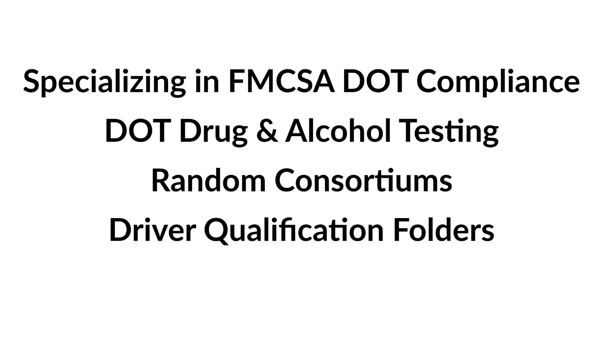 Comprehensive Drug Screening & DOT Compliance Services